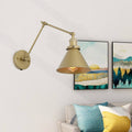 Adjustable Gold Swing Arm Plug-In Wall Lamp F4820