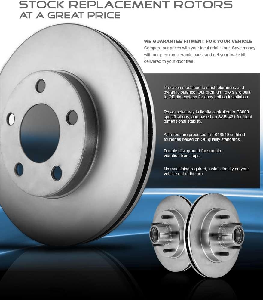 267 mm Brake Disc Rotors + Ceramic Brake Pads + Clips B47148