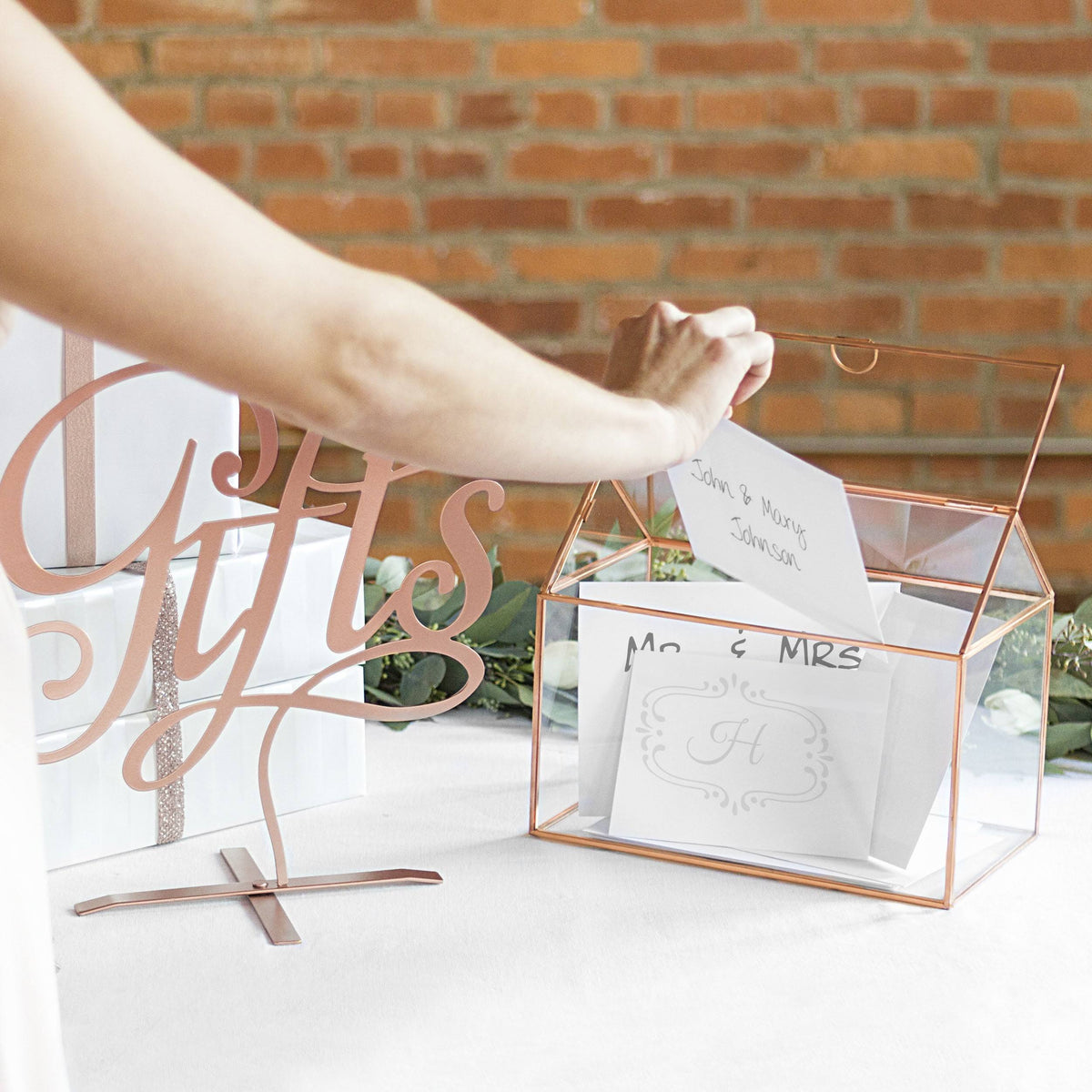 Personalized Glass Terrarium Gift Card Holder U9216