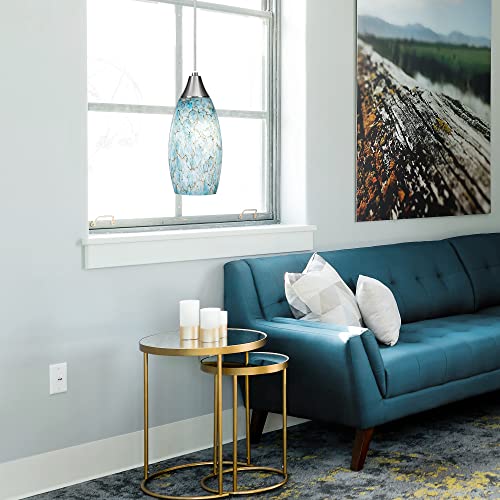 Glass Plug in Pendant Light with Handcrafted Art Glass Shade N253347
