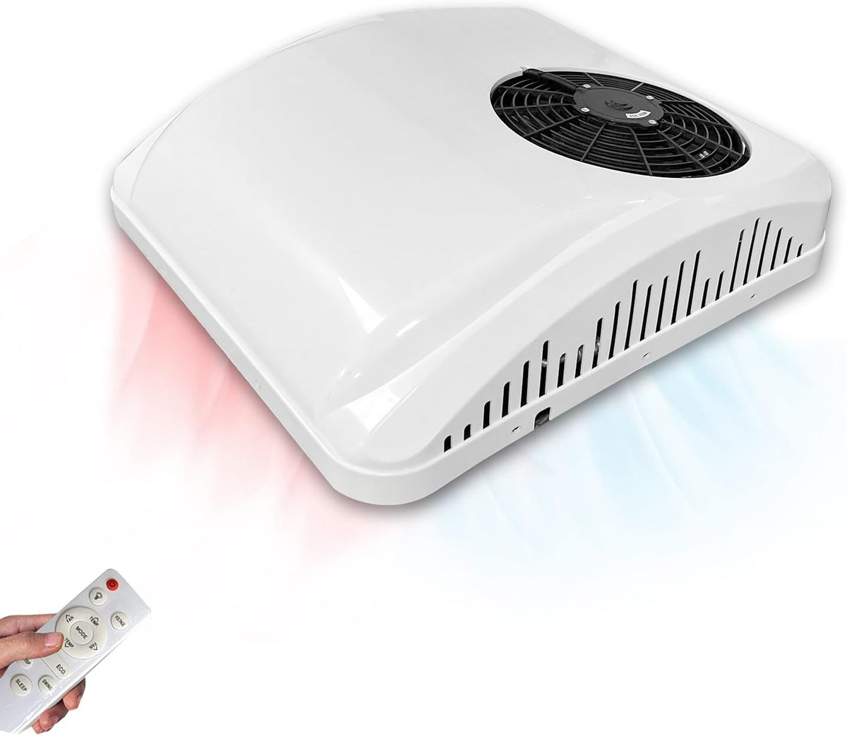 12V Rooftop RV Air Conditioner Heat and Cool White F7420