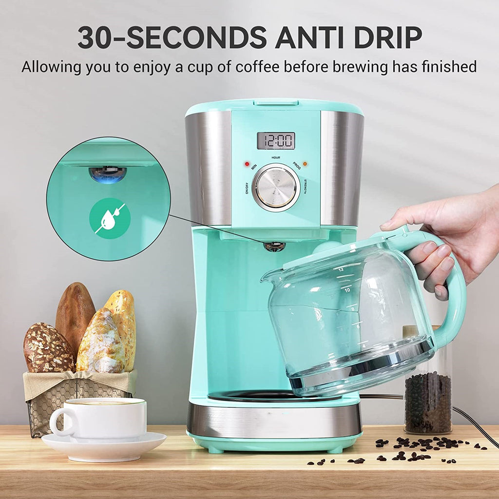 Blue 12-Cup Programmable Drip Coffee Maker S1388