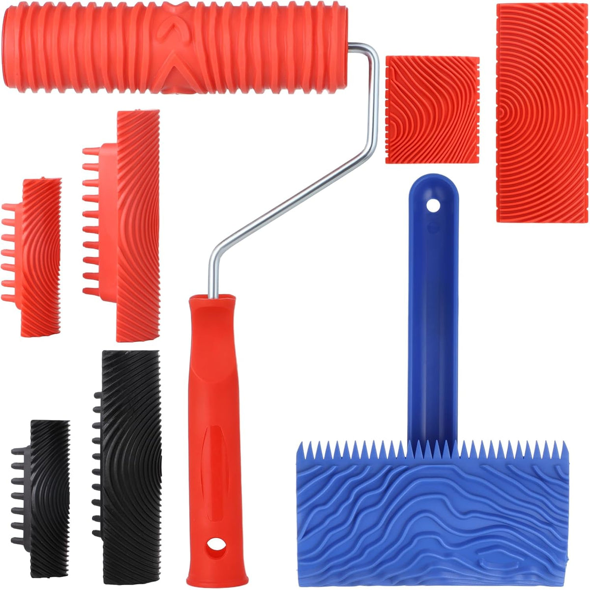 8PCS Wood Grain Painting Tool Set with Handle Y706