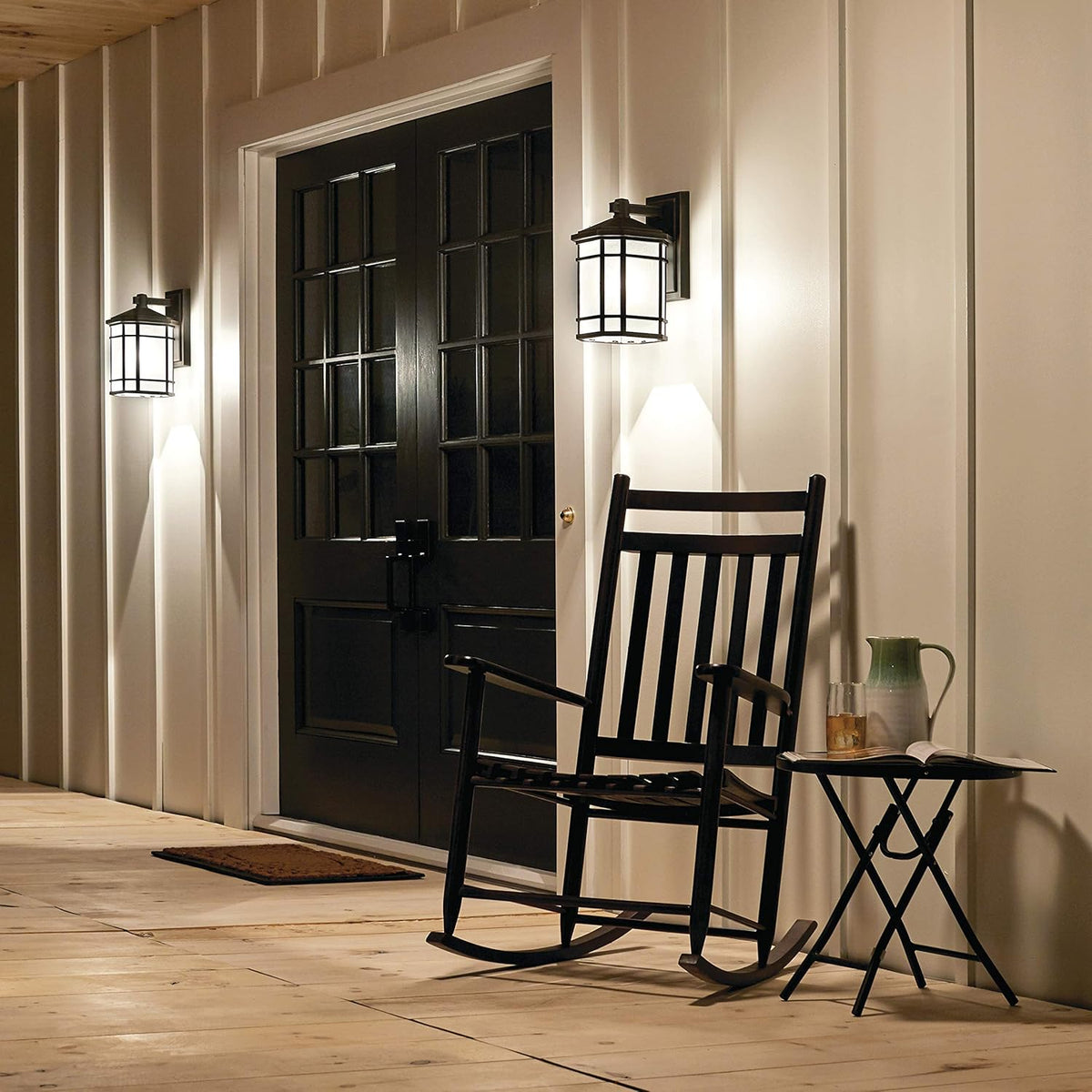 1 Light Outdoor Wall Light with Etched Linen Glass U40649