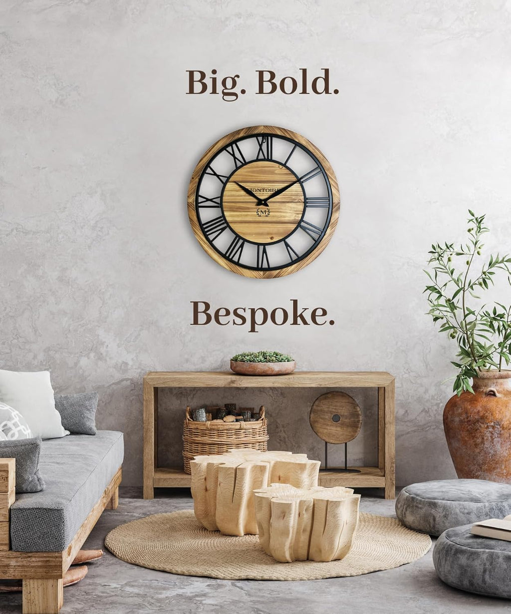 24 Inch Large Round Wall Clock with Roman Numerals L91289