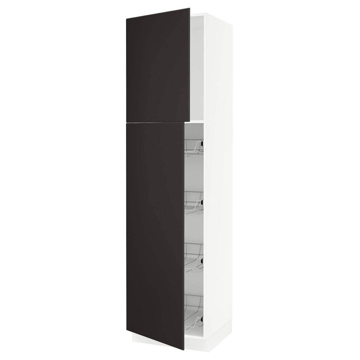 White High Cabinet with Wire Baskets F4047