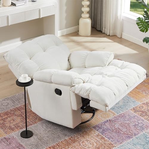 Yellow Soft Fabric Swivel Rocker Recliner Chair J93600