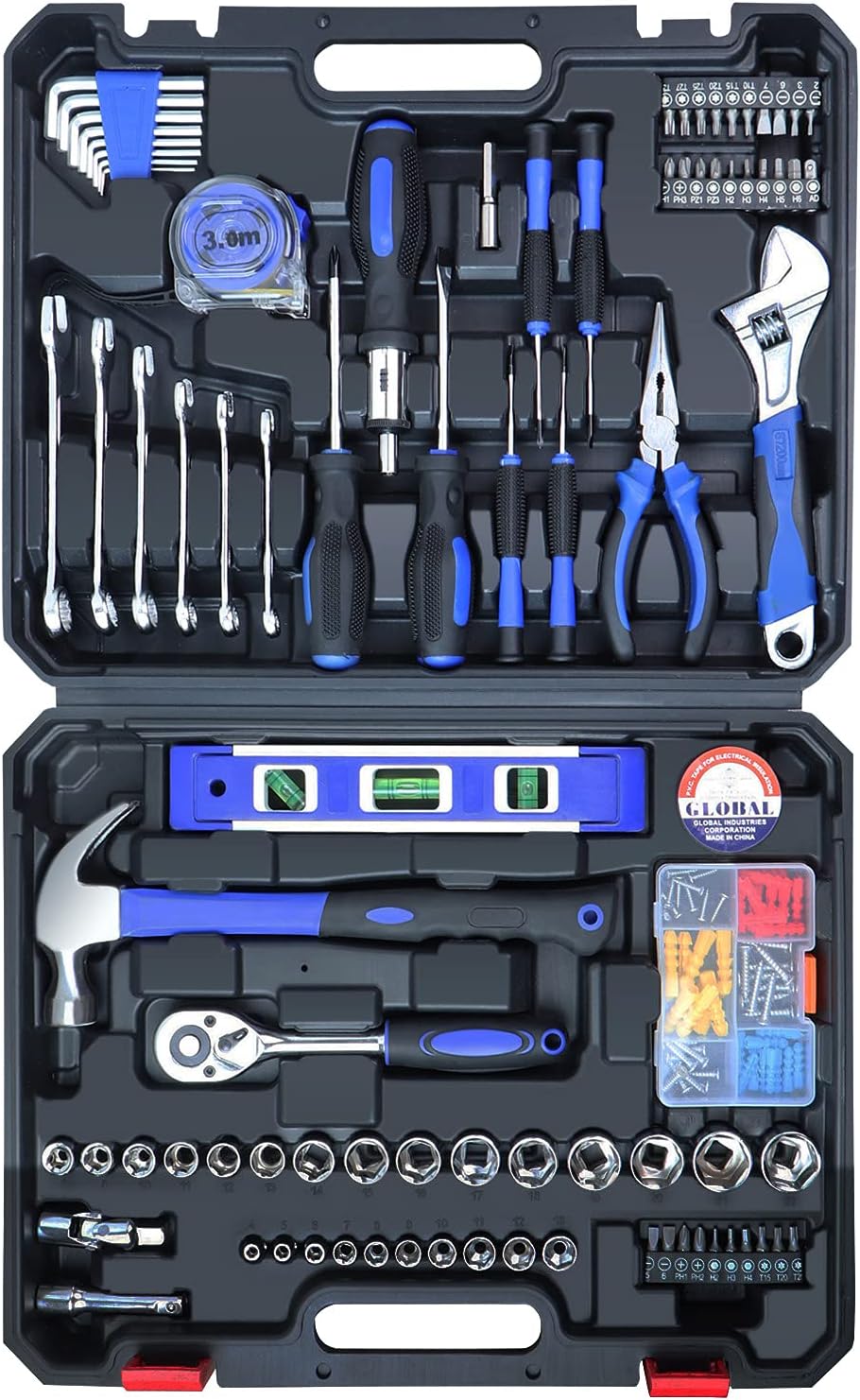 146 Piece Tool Kit with Plastic Toolbox Storage Case Q177772
