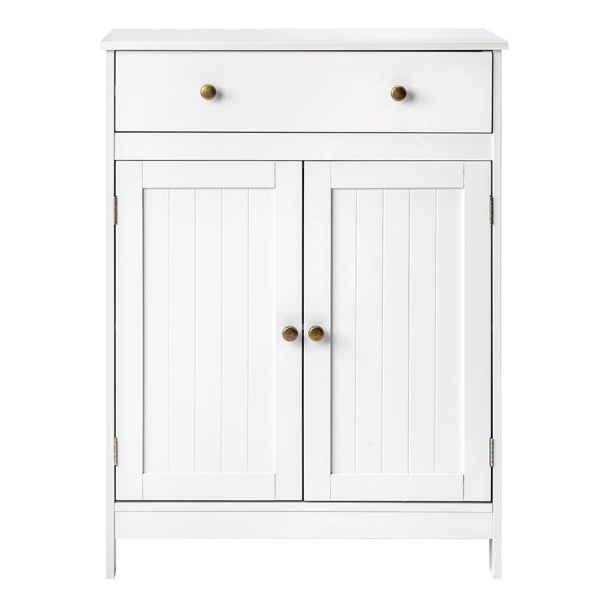 White Freestanding Bathroom Floor Cabinet with Drawer and 2 Doors P3473