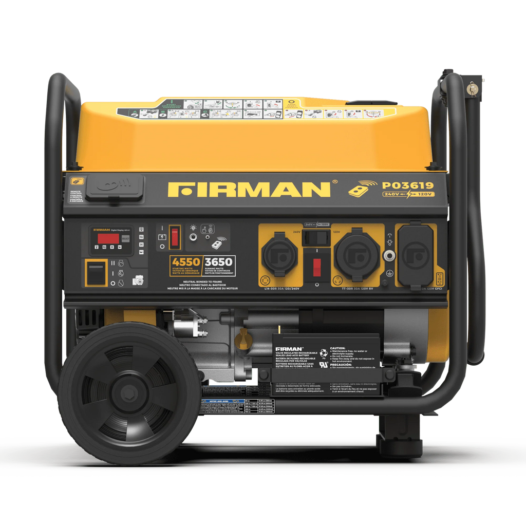 4550/3650 Watt 30A 120/240V Remote Start Gas Portable Generator With Wheel Kit P88727