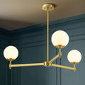 3-Light Dimmable Glass Globe Chandelier J6165