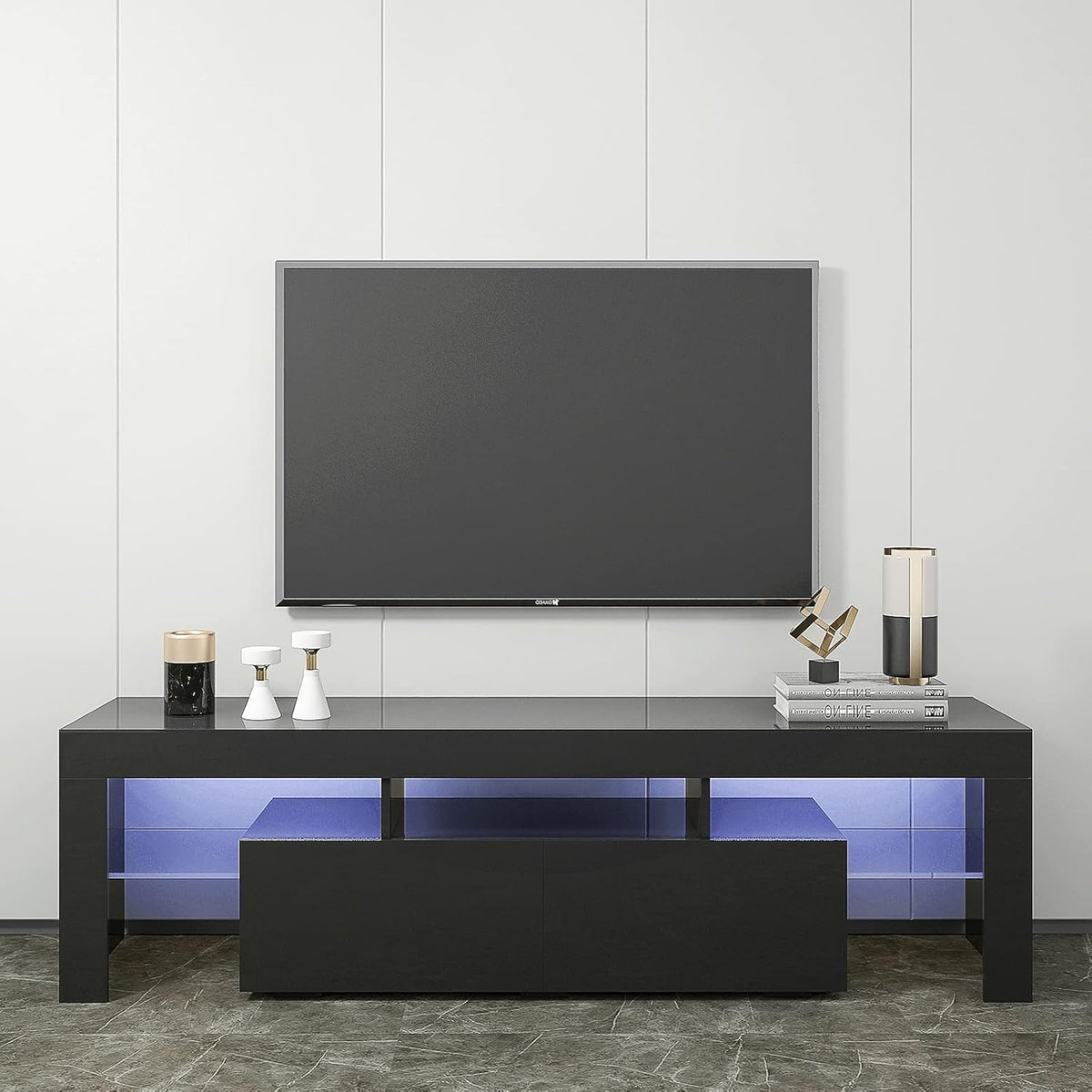 Dark Brown Wood Grain TV Stand S7628