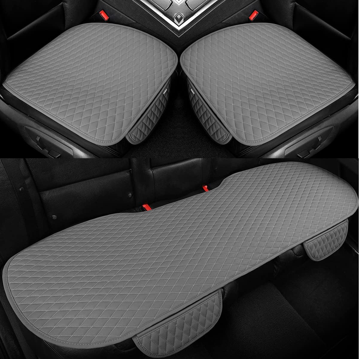 Black Leather Car Seat Covers G2878