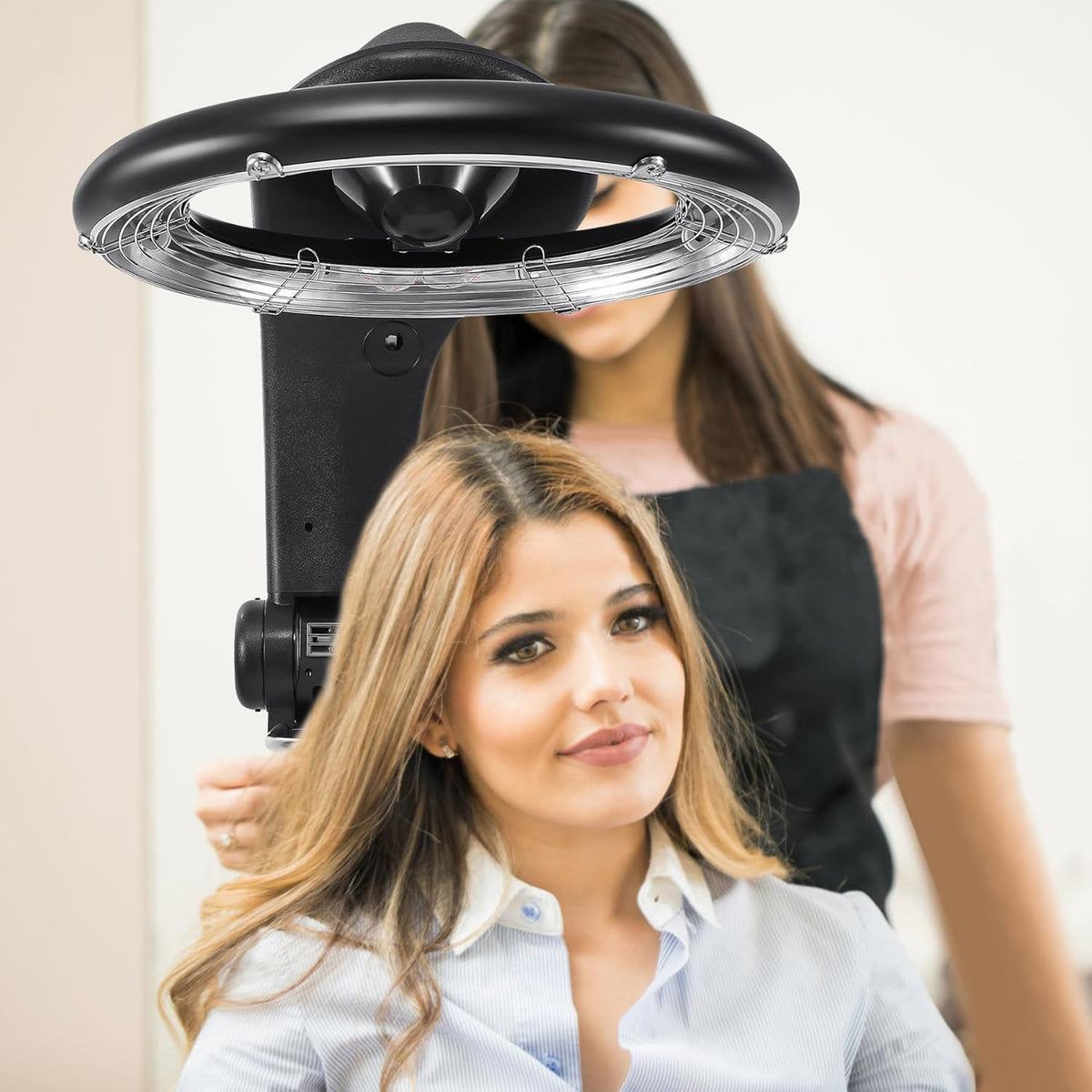 3 in 1 Professional Orbiting Hair Dryer Hair Color Processor, 110V 950W Adjustable Height Standing Salon Hair Dryers on Wheels Black P153