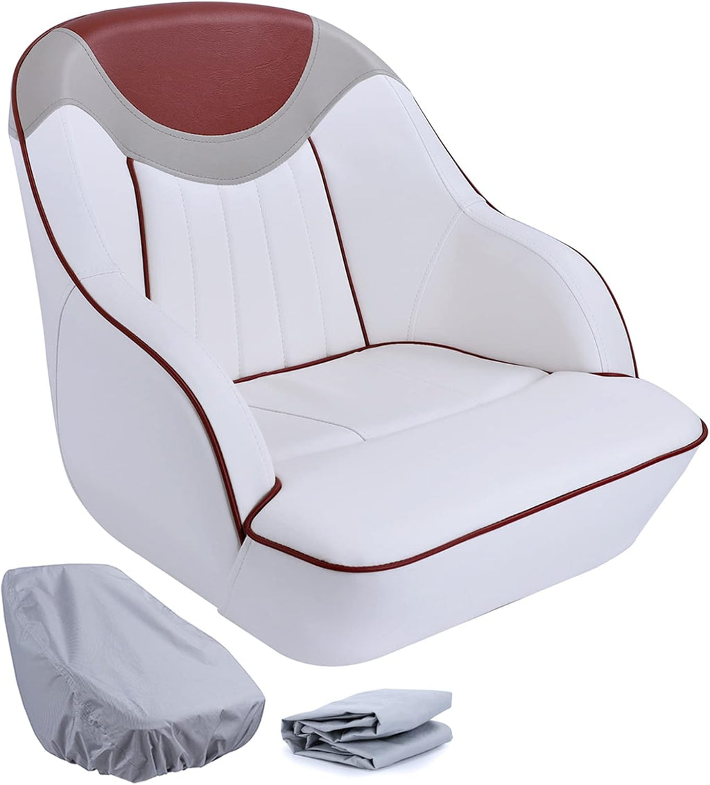 Pontoon Boat Captain Bucket Seat with Cover X879679