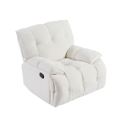 Yellow Soft Fabric Swivel Rocker Recliner Chair J93600