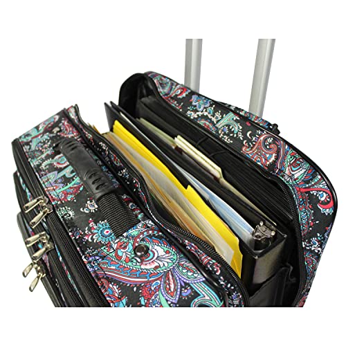 Women's Fashion Print Rolling 17" Laptop Case A380439