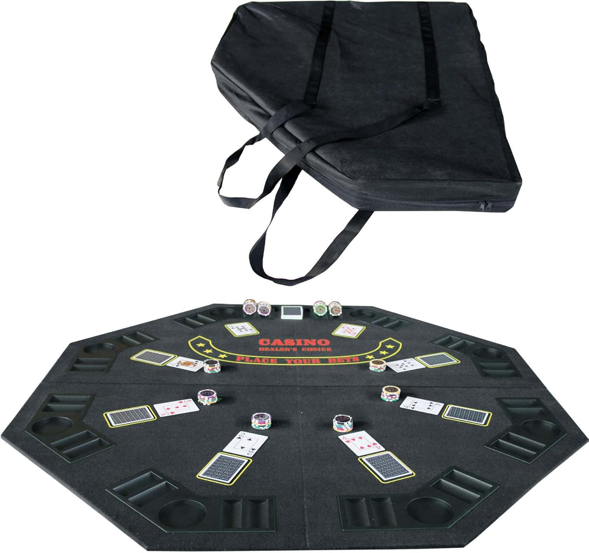 Folding Octagon Poker Table Top with Carrying Bag X20227