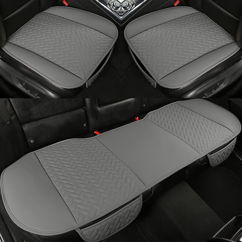 Black Leather Car Seat Covers G2878