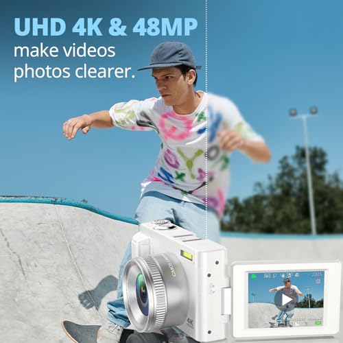 48MP 4K Digital Camera with 16X Zoom and Flip Screen Q1443