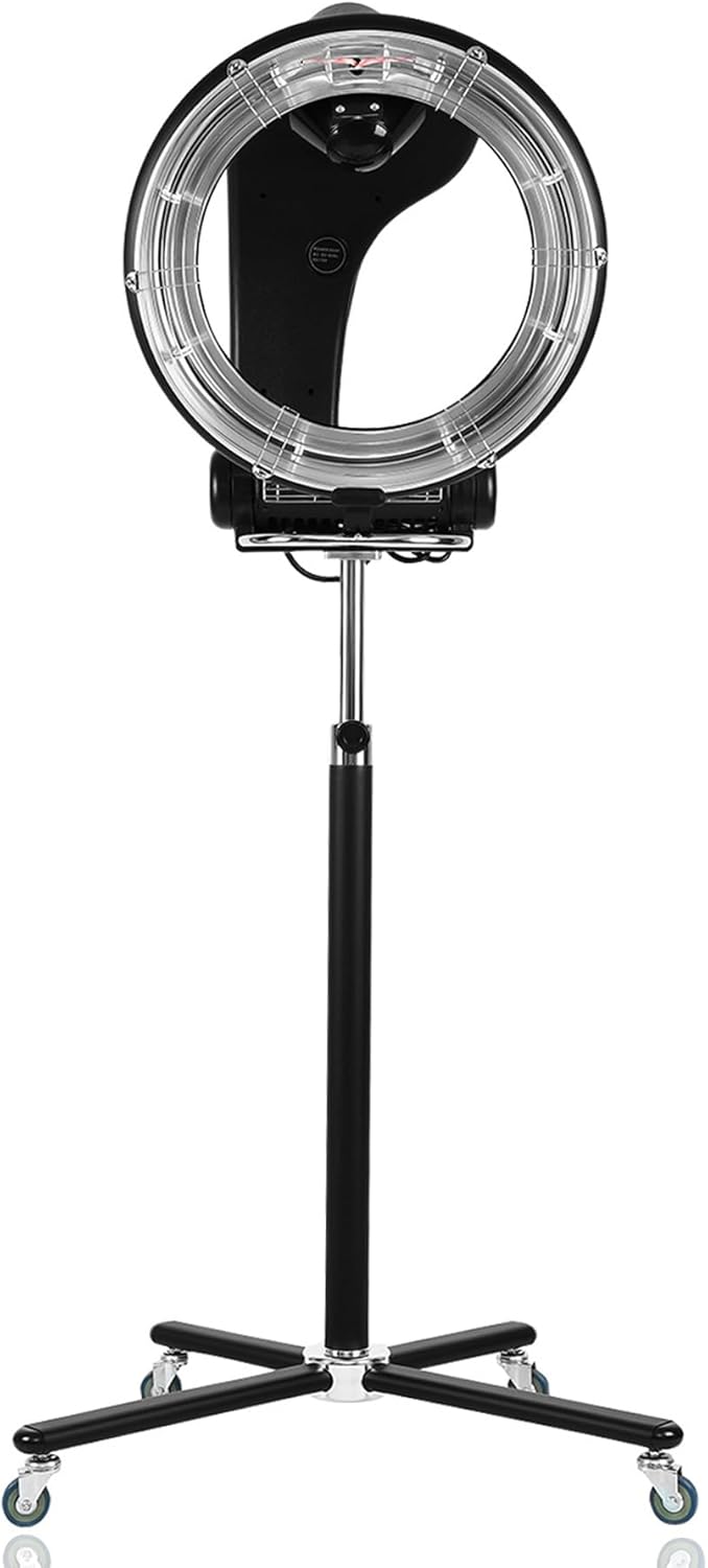 3 in 1 Professional Orbiting Hair Dryer Hair Color Processor, 110V 950W Adjustable Height Standing Salon Hair Dryers on Wheels Black P153