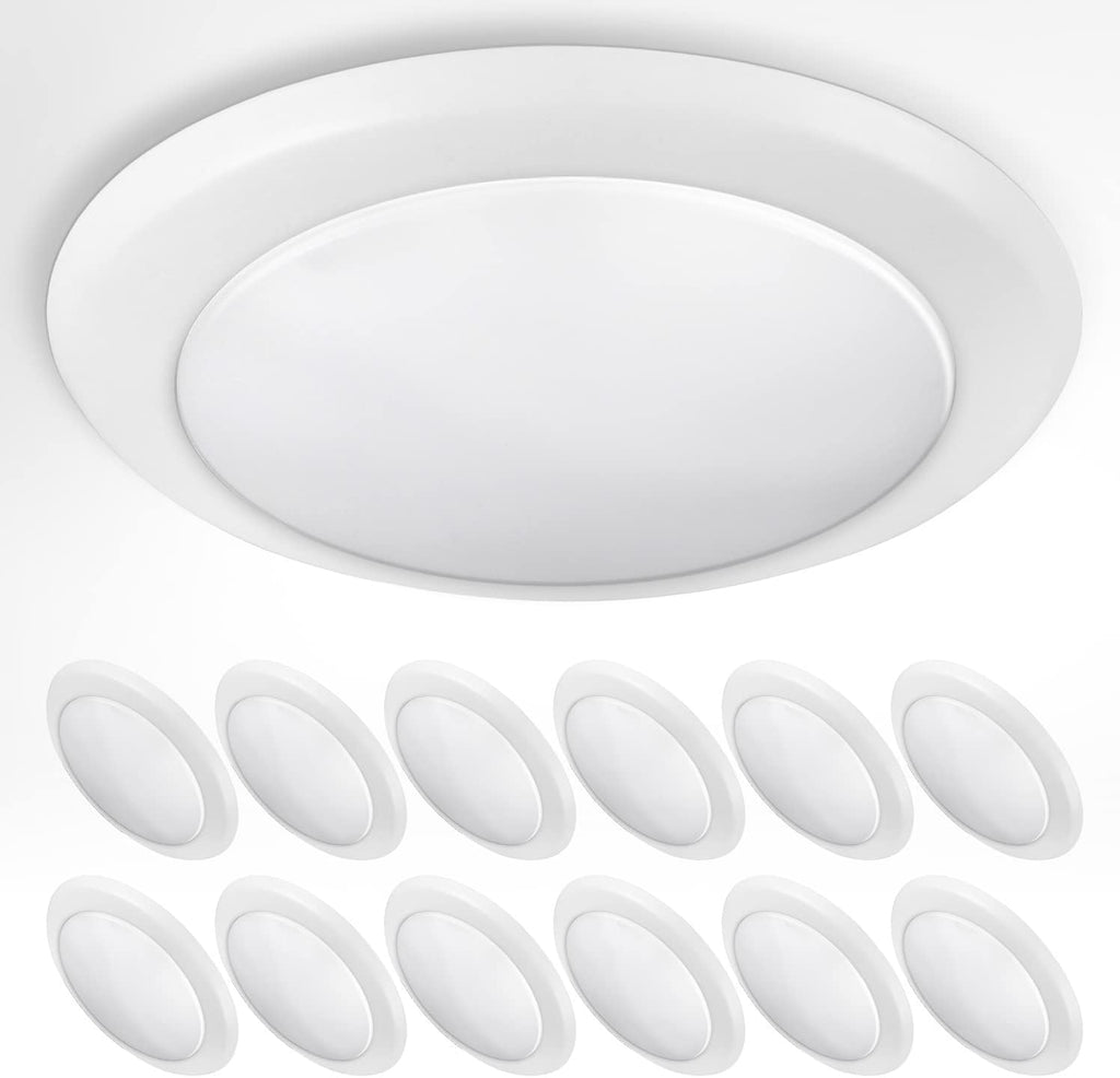 6 Inch White LED Flush Mount Ceiling Light, 15W 5000K, 12 Pack X326704