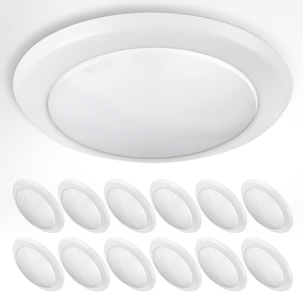 6 Inch White LED Flush Mount Ceiling Light, 15W 5000K, 12 Pack X326704