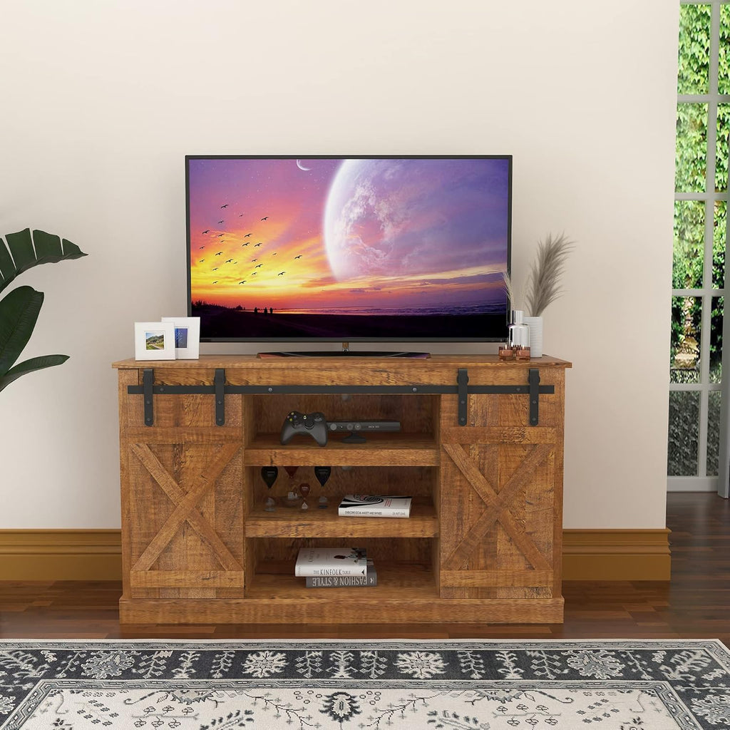 Dark Brown Wood Grain TV Stand S7628