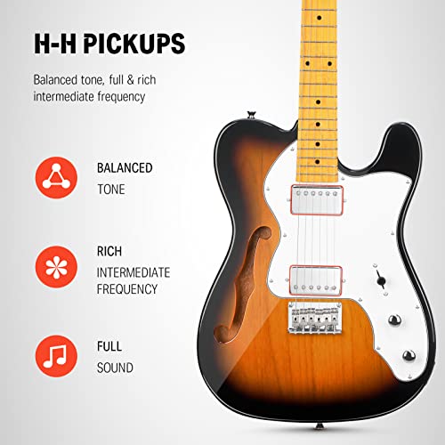 39 Inch Full Size Hollow Electric Guitar with H-H Pickups F87859