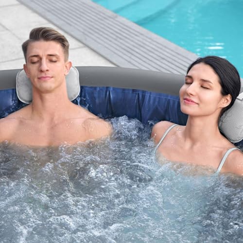 Gray Inflatable Hot Tub with Cover L45233