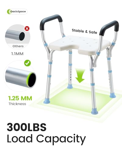 Heavy Duty Shower Chair with Back and Arms 300lb M5730