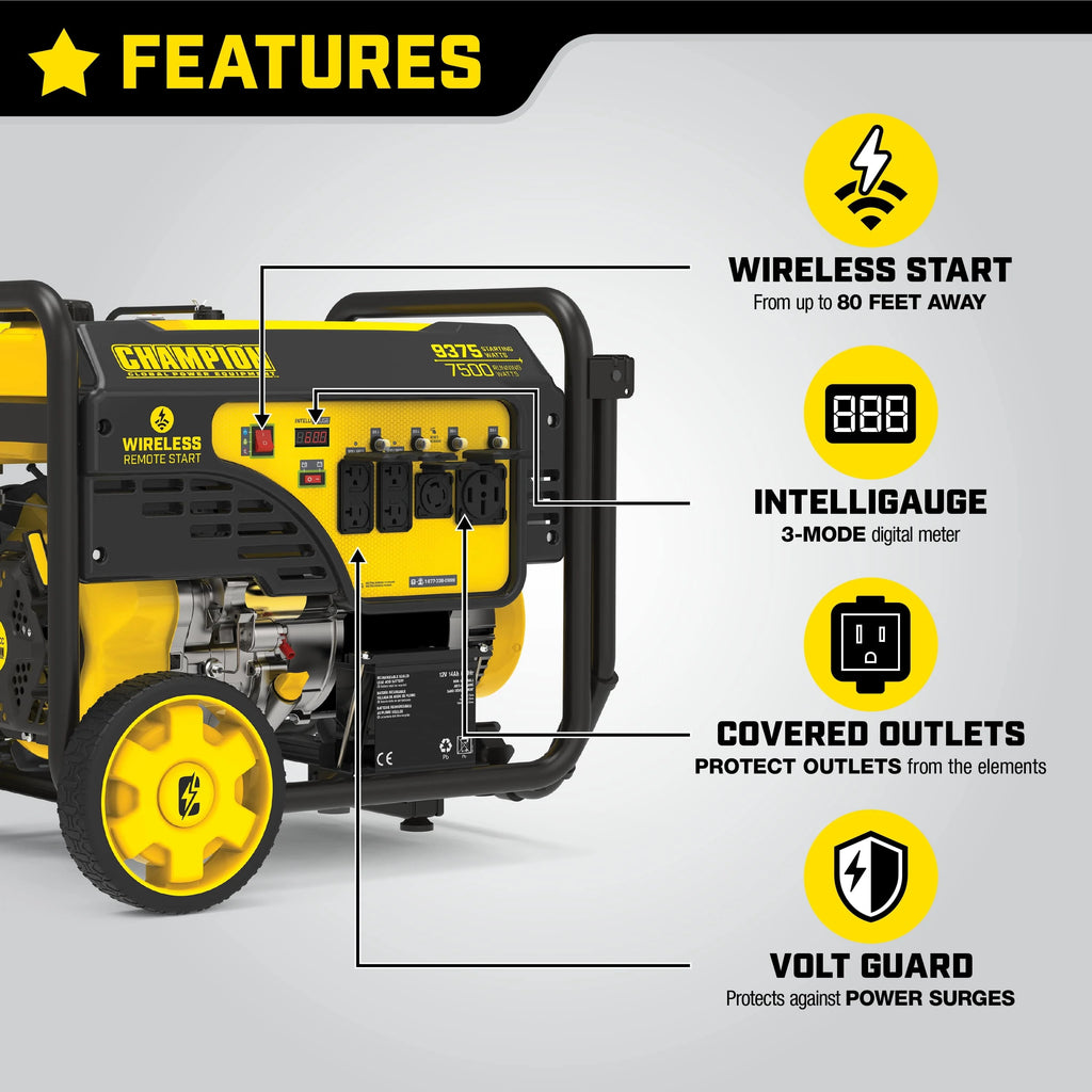 Portable Generator with Wireless Remote Start U659416