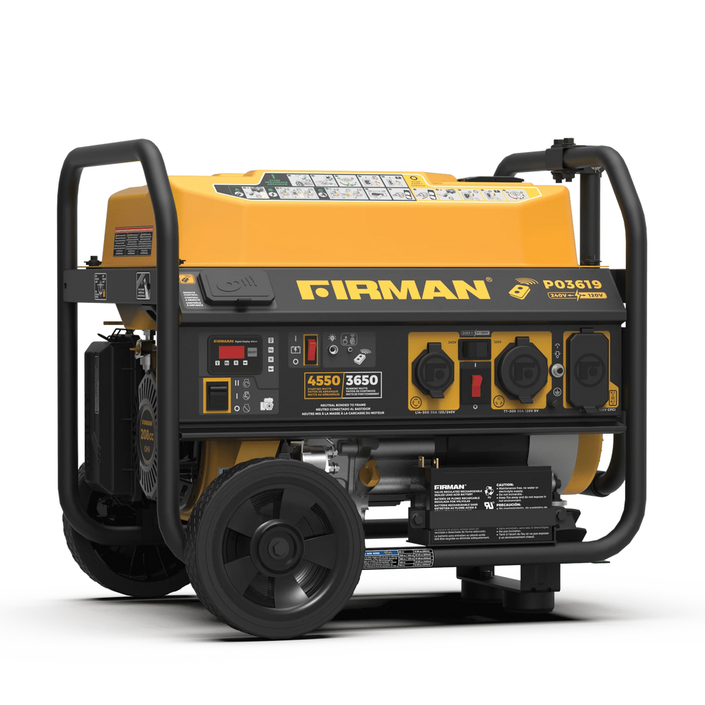 4550/3650 Watt 30A 120/240V Remote Start Gas Portable Generator With Wheel Kit P88727
