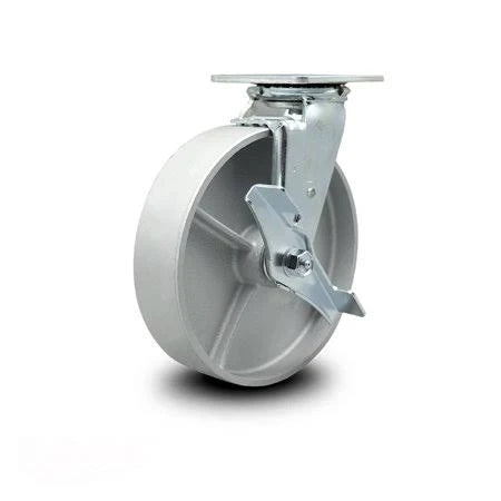 8 inch Semi Steel Cast Iron Swivel Caster with Top Lock Brake E4871