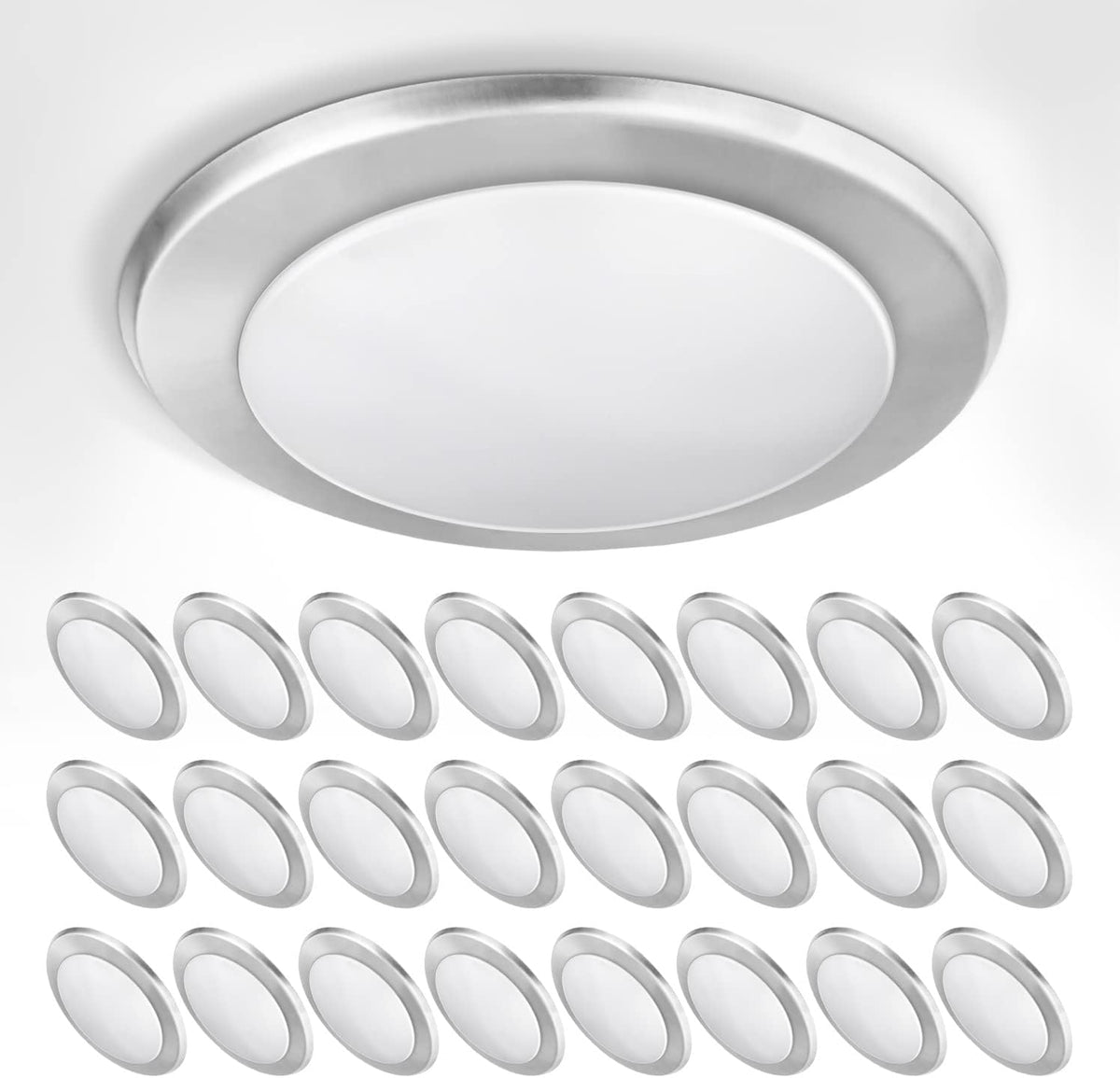 6 Inch White LED Flush Mount Ceiling Light, 15W 5000K, 12 Pack X326704