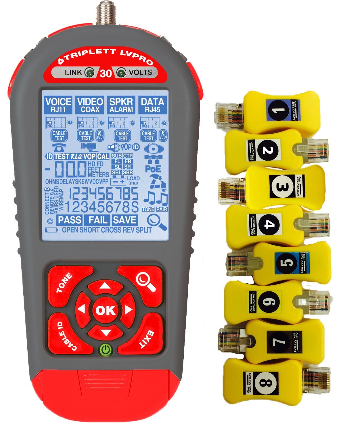Network Cable Tester with 8 RJ45 Smart Remotes P5942