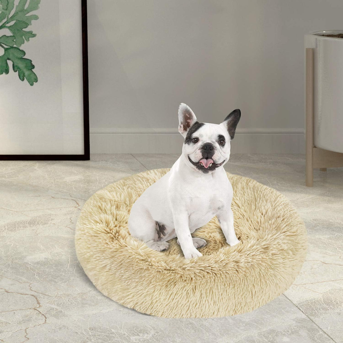 Round Washable Plush Dog and Cat Bed Pack of 2 R988548
