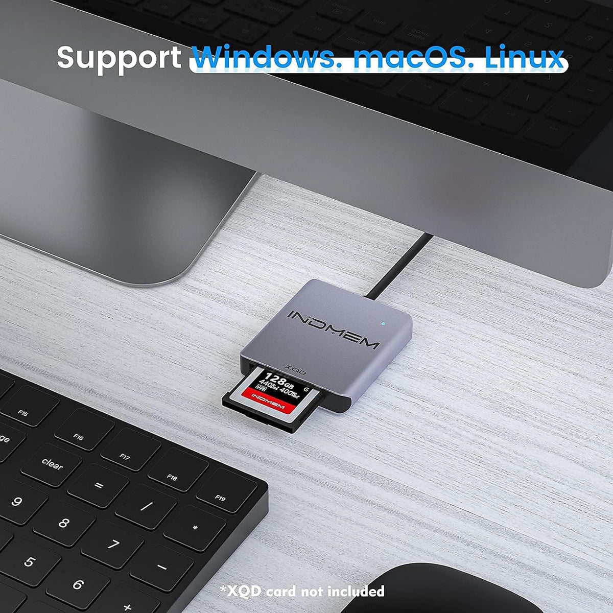 128GB XQD Memory Card with USB 3.0 Card Reader X622878