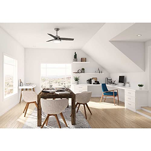 44" Brushed Slate Indoor Ceiling Fan with LED Light and Remote Control D156933