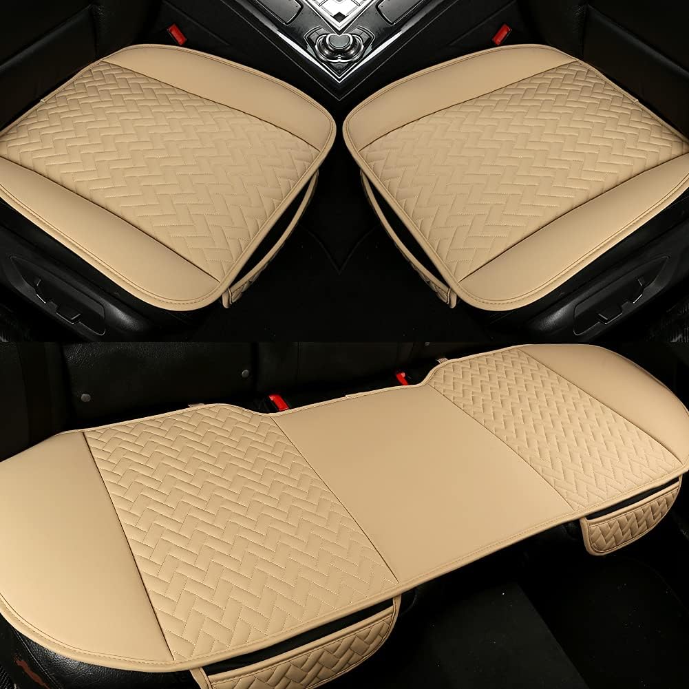 Black Leather Car Seat Covers G2878