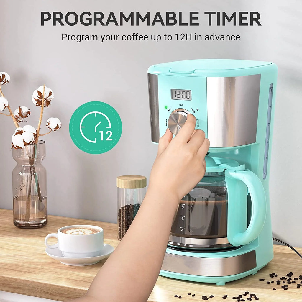 Blue 12-Cup Programmable Drip Coffee Maker S1388