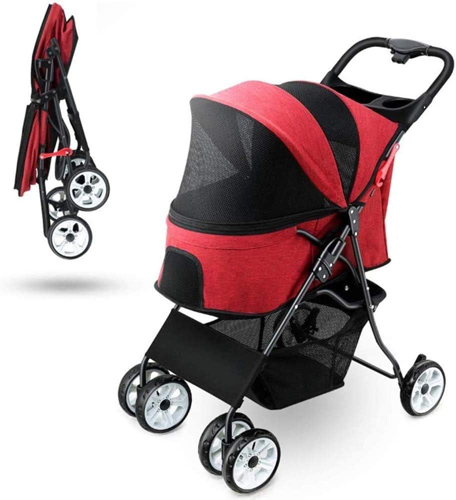 Folding Pet Stroller with One Hand Fold C207025