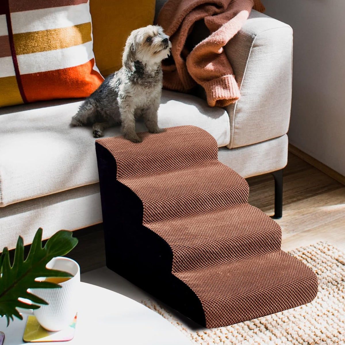 4 Tiers Non-Slip Foam Dog Stairs S199611