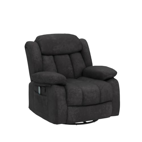 Grey Fabric Manual Swivel Rocker Recliner Chair I213