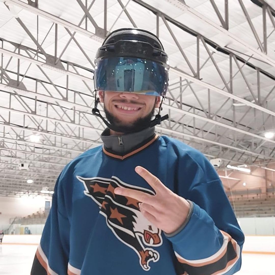 Blue Mirrored Anti-Scratch Anti-Fog Hockey Helmet Visor L109968