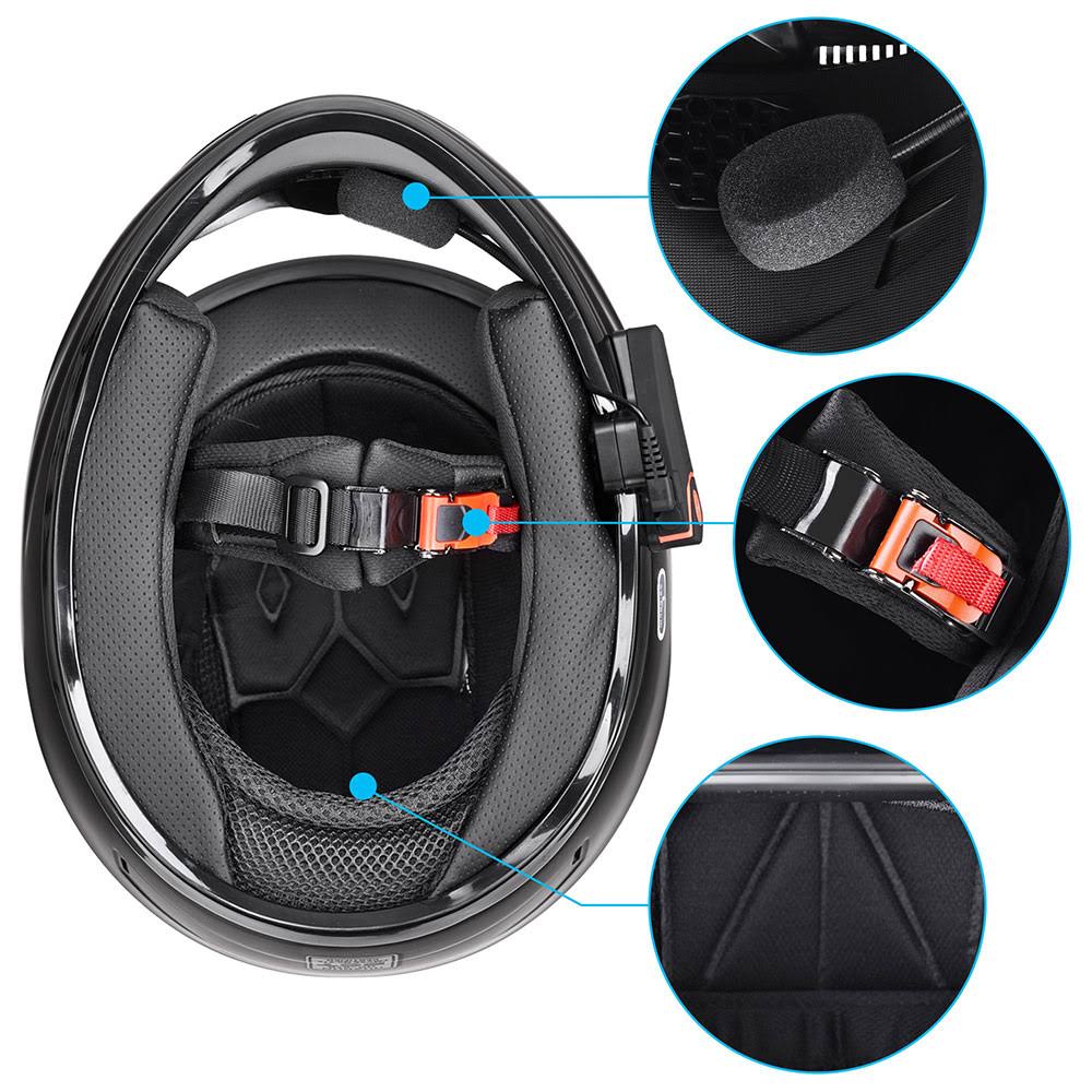 Bluetooth Motorbike Helmet Full Face with Headset Intercom MP3 FM C7722