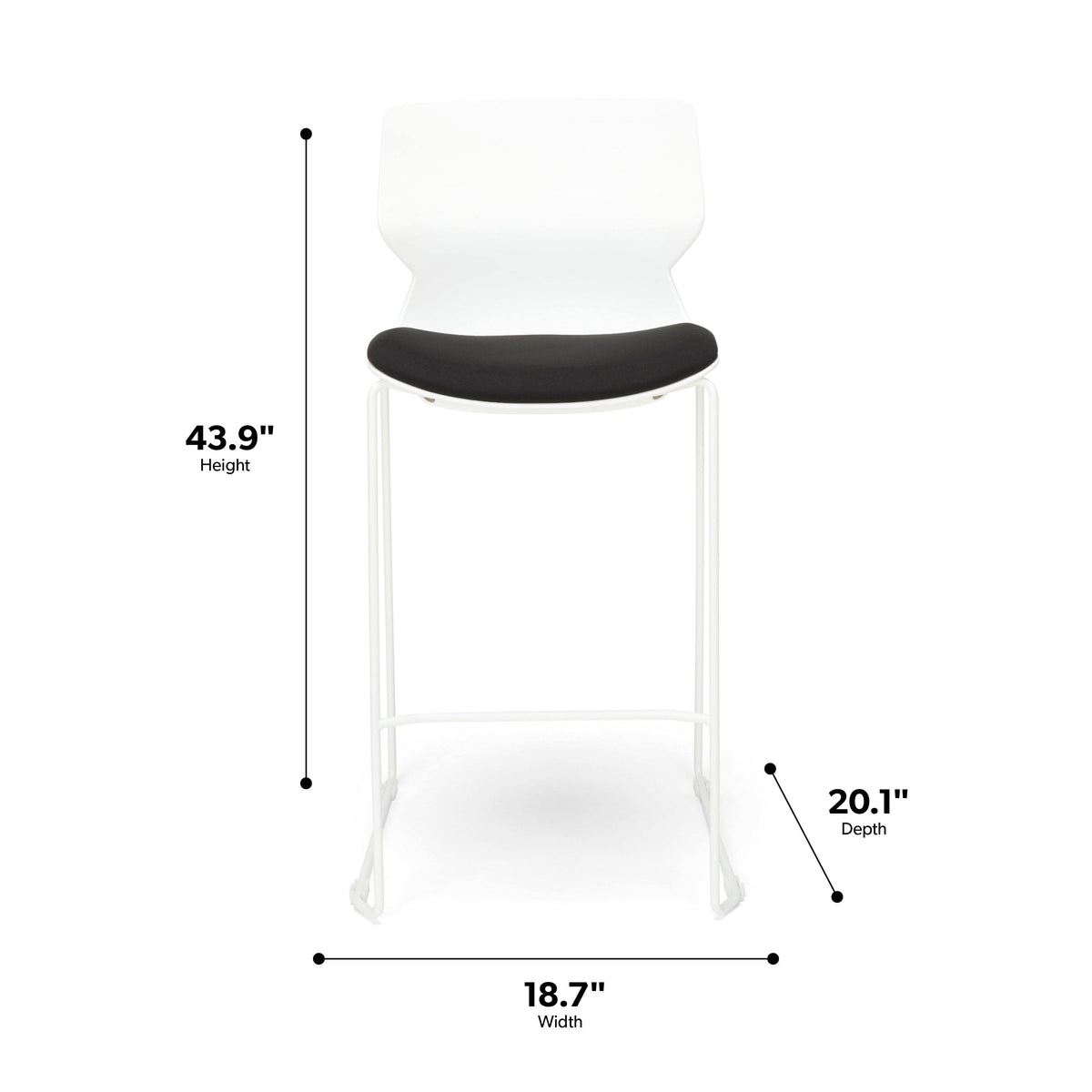 Black/Charcoal Guest Stool, 2 Pack E95262
