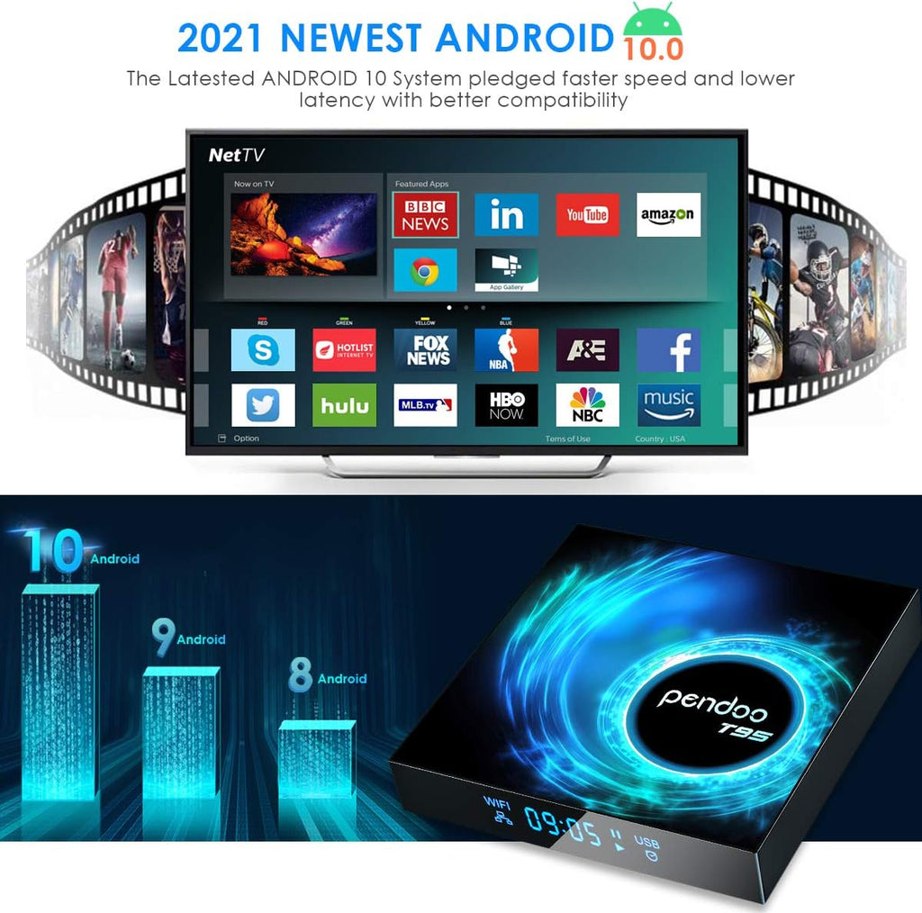 Android TV Box 10.0 4GB RAM 128GB ROM with Wireless Mini Keyboard B852773