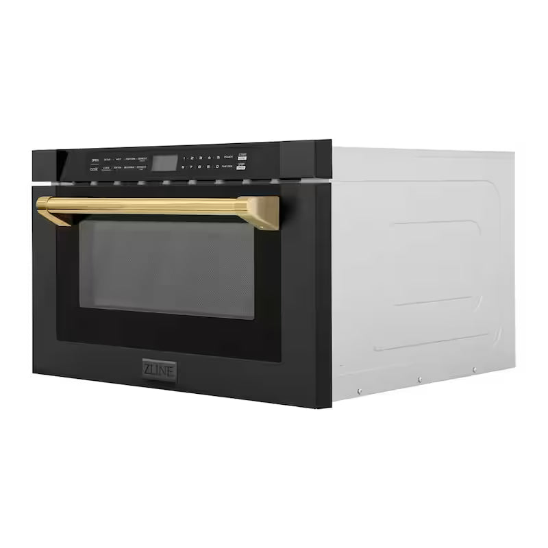 24 in. 1000-Watt Built-In Microwave Drawer in Black Stainless Steel X485268