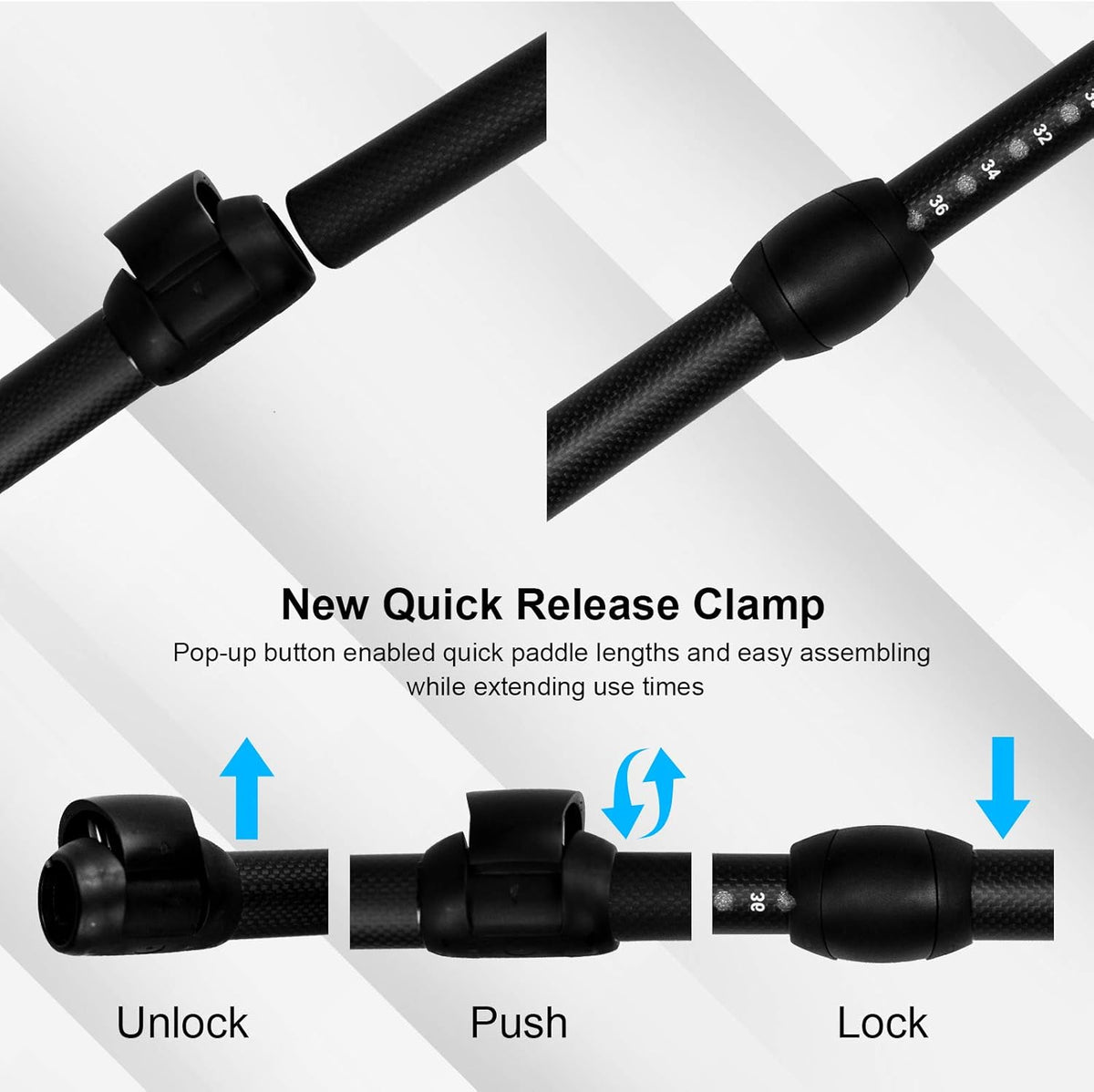Carbon 3-PCS Adjustable SUP Paddle O9150